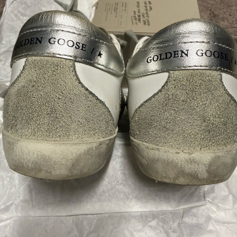 Golden Goose Super-Star Classic Sneakers in White and Gray - Picture 3 of 9